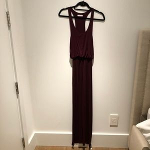Lush; maroon maxi-dress